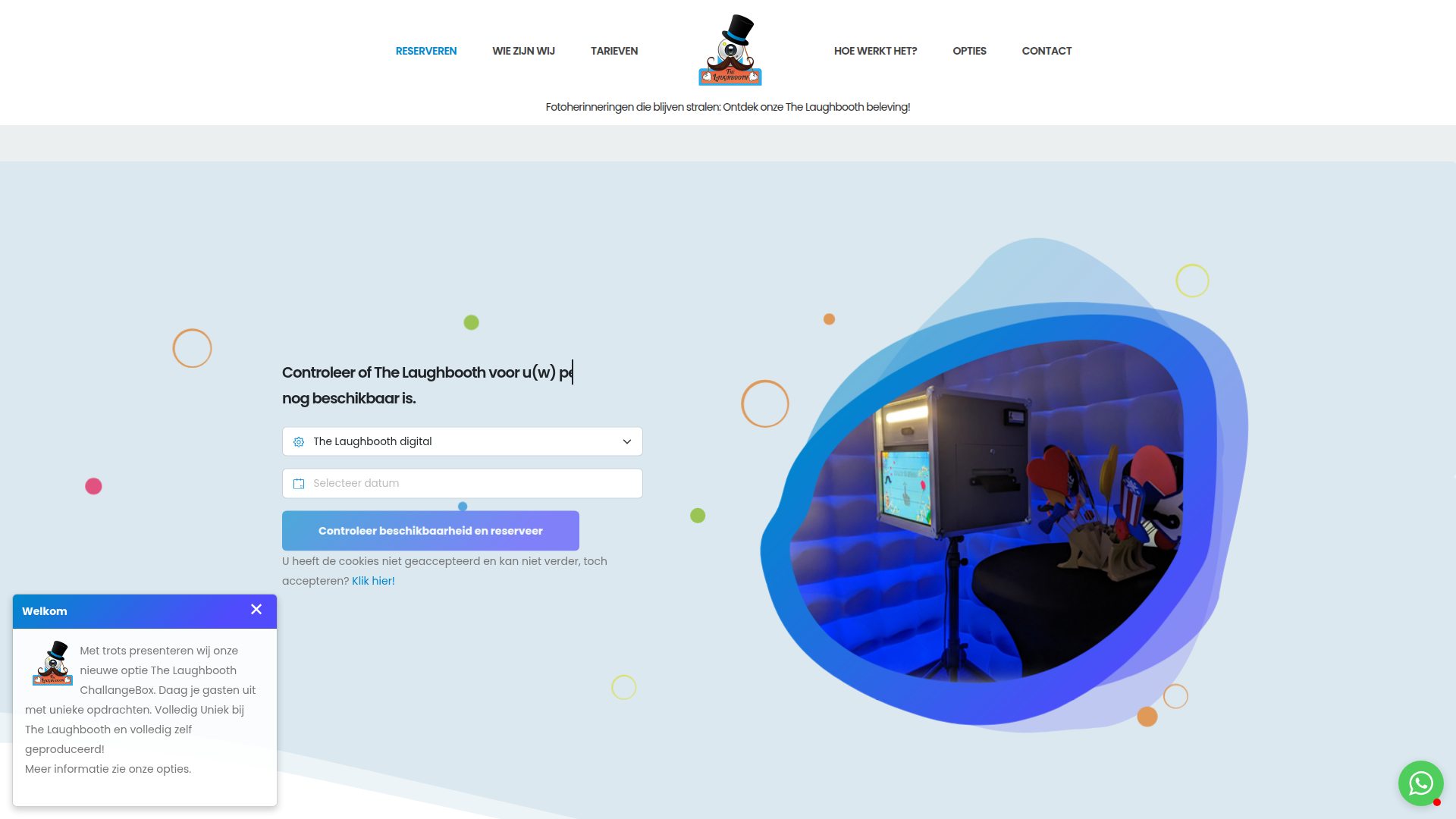 The Laughbooth website