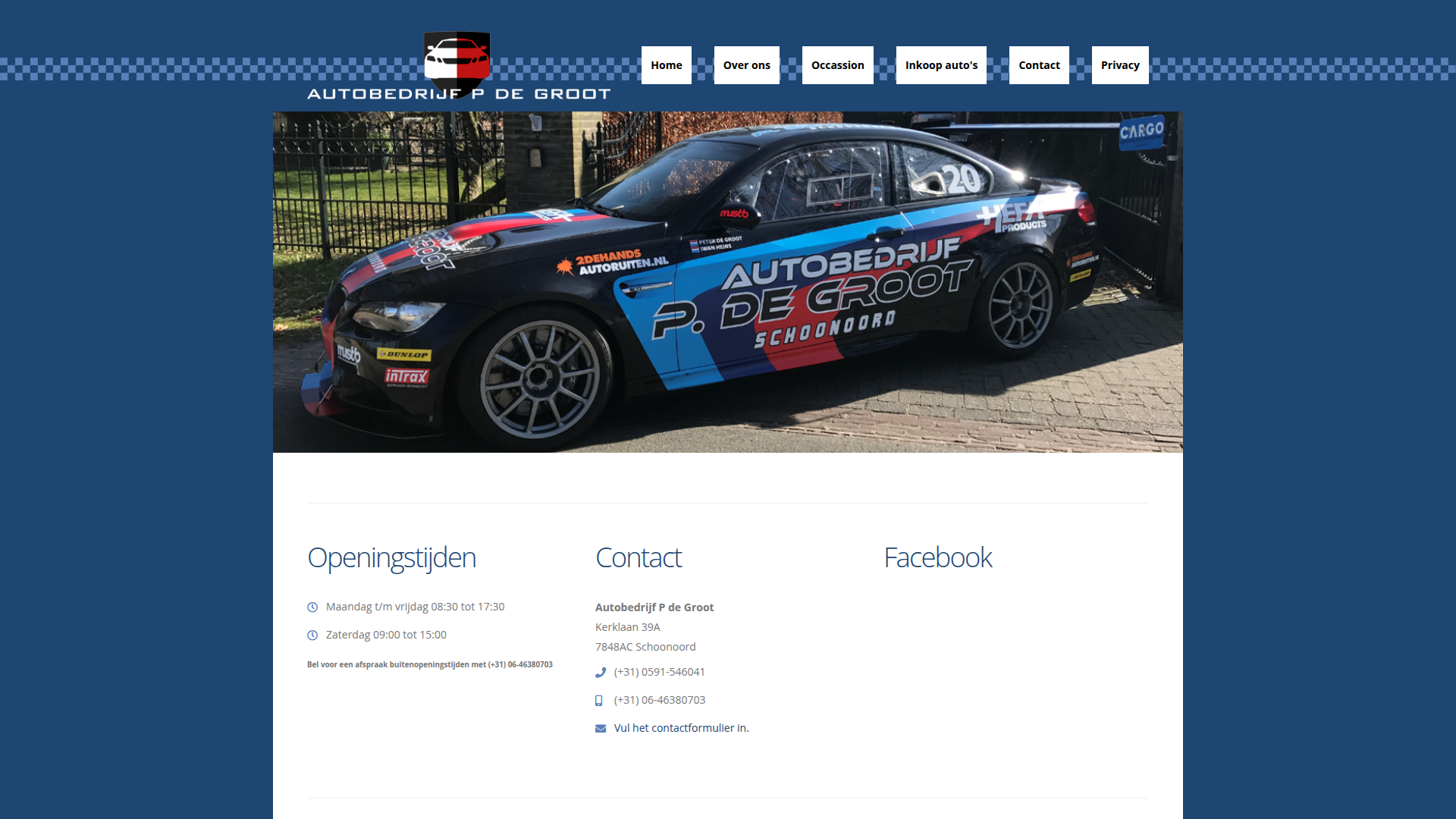 Autobedrijf P de Groot website